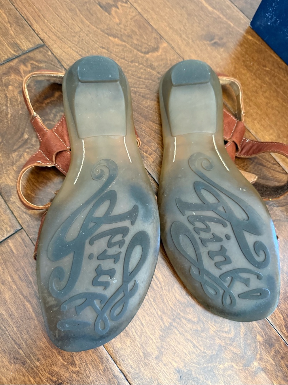 Think! Brown Braided Leather Hook-and-Loop Sandals - Picture 3 of 3